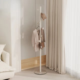 Small Space White Steel Alloy Hooks Stand Tree Coat Rack Image - 9