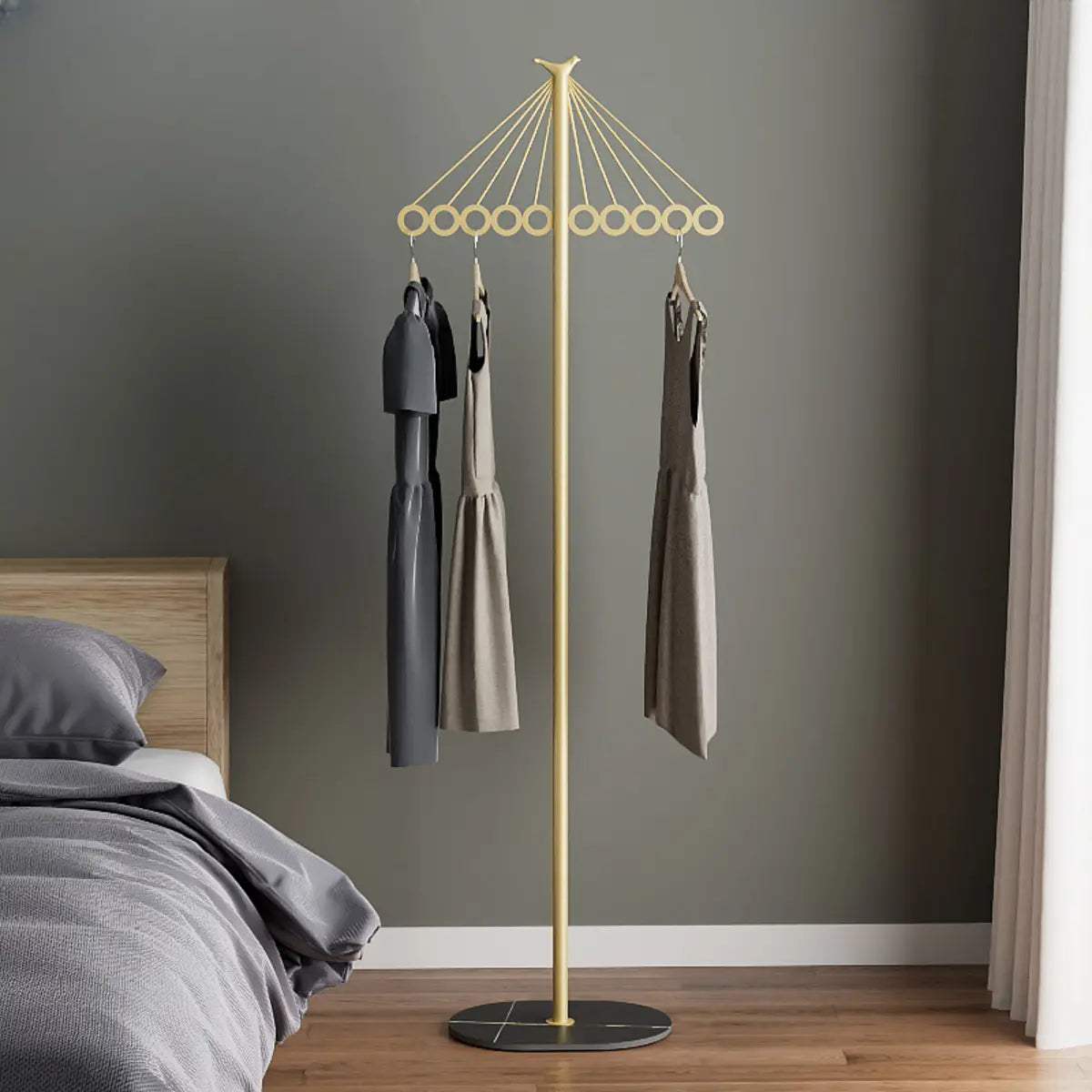 Small Spaces Umbrella Metal Stand Hooks Coat Racks Image - 10