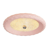 Small Trendy Pink Round Flush Mount Ceiling Light Image - 10