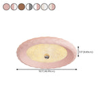 Small Trendy Pink Round Flush Mount Ceiling Light #size