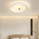 Small Trendy Pink Round Flush Mount Ceiling Light Image - 6