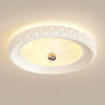 Small Trendy Pink Round Flush Mount Ceiling Light Image - 7