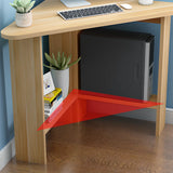 Small Wood Exterior Shelf Triangle Corner Computer Desk Image - 8