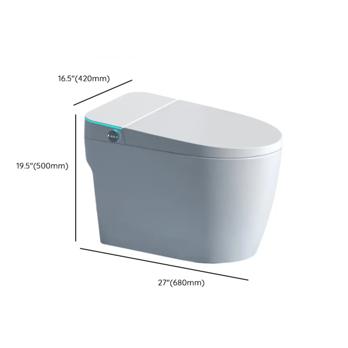 Smart Elongated Power Assisted Flushing One-Piece Toilet 