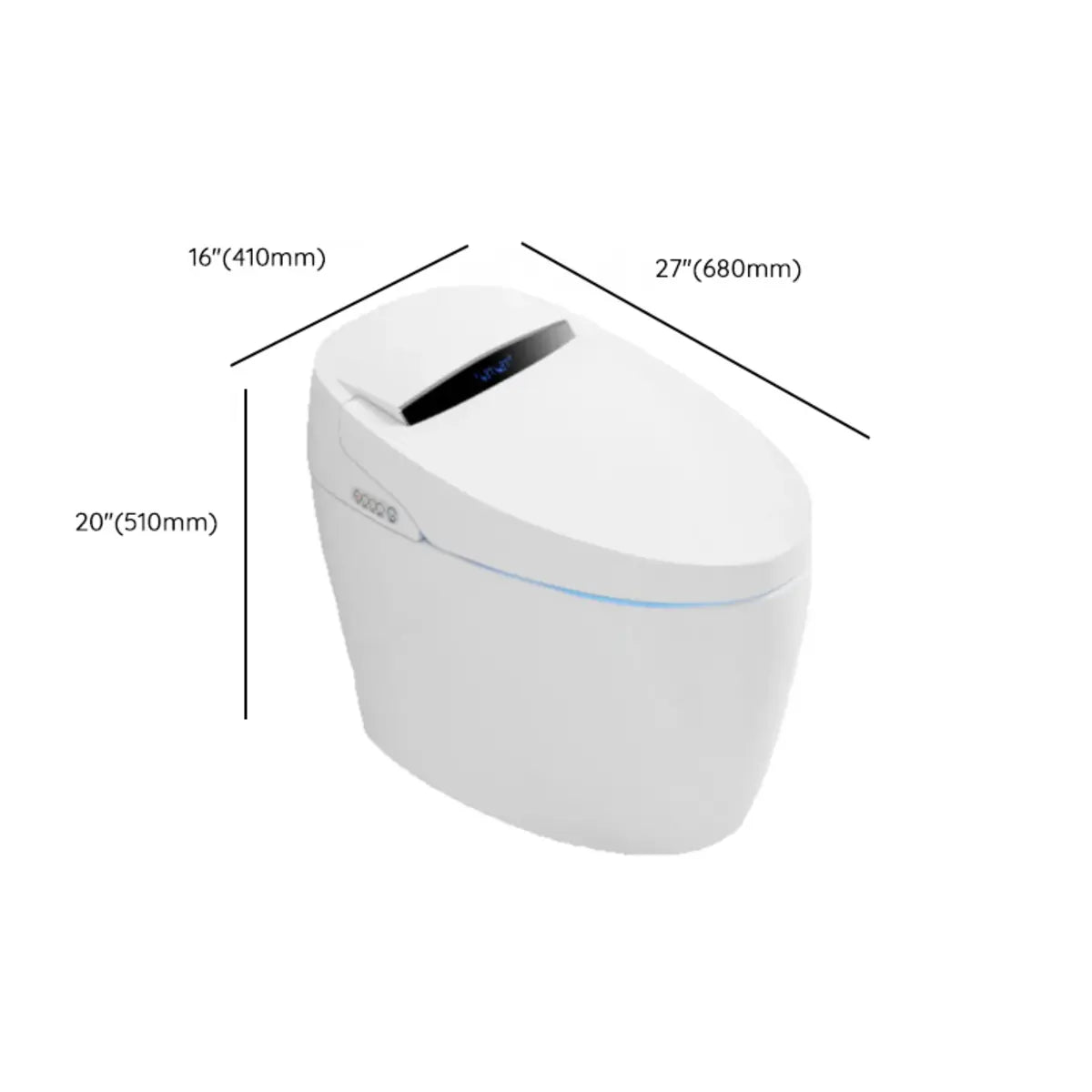 Smart Elongated Super Vortex Siphon Flush Heated Toilet 