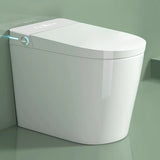 Smart Elongated White Ceramic Toilet with LED Panel Image - 1