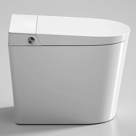 Smart Elongated White Ceramic Toilet with LED Panel Image - 2