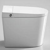 Smart Elongated White Ceramic Toilet with LED Panel Image - 3