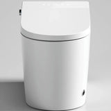 Smart Elongated White Ceramic Toilet with LED Panel Image - 4