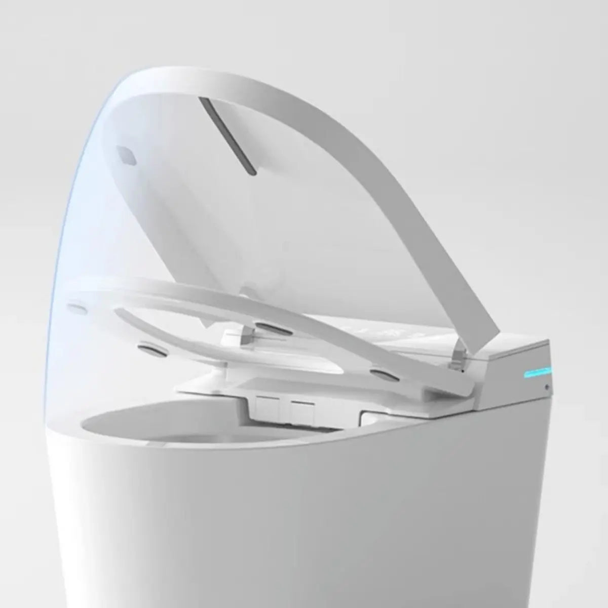 Smart Elongated White Ceramic Toilet with LED Panel Image - 6