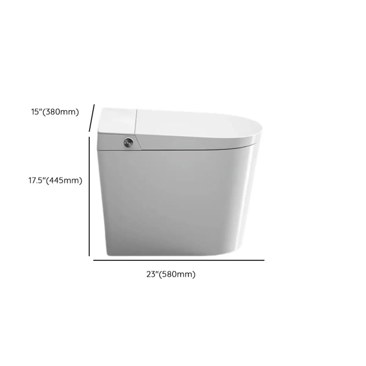 Smart Elongated White Ceramic Toilet with LED Panel 