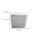 Smart Elongated White Ceramic Toilet with LED Panel #size