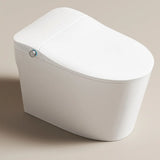 Smart Elongated White Concealed Tank One-Piece Toilet Image - 13