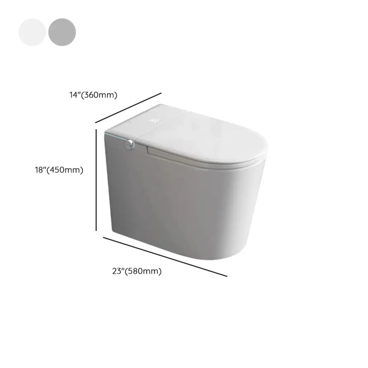 Smart One-Piece Elongated Ceramic Concealed Tank Toilet 