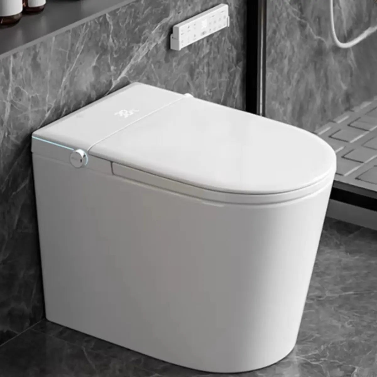 Smart One-Piece Elongated Ceramic Concealed Tank Toilet Image - 3