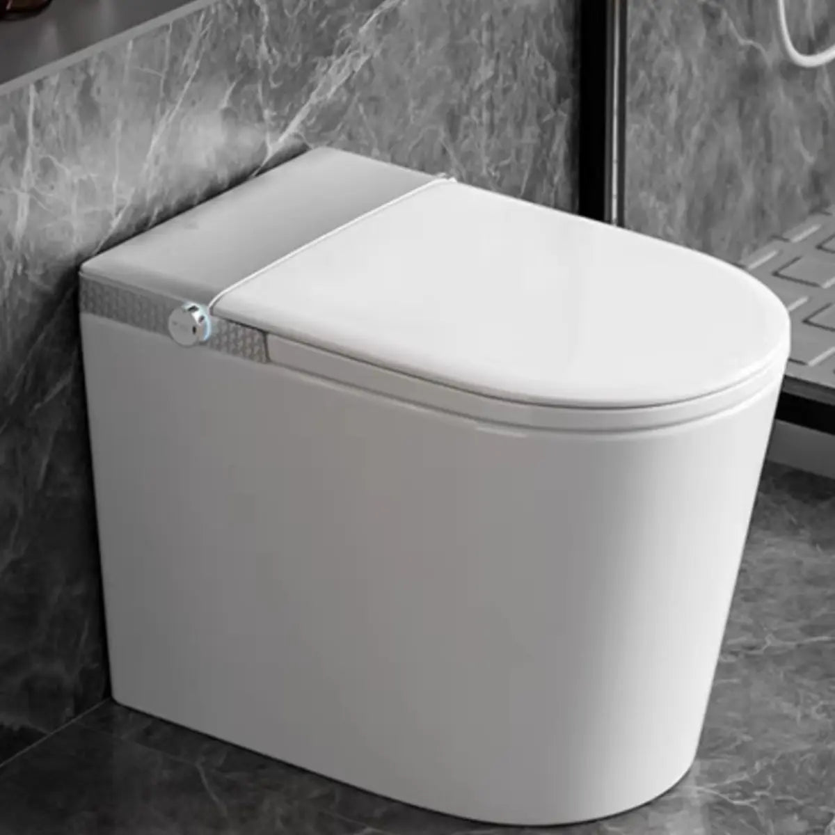 Smart One-Piece Elongated Ceramic Concealed Tank Toilet Image - 5