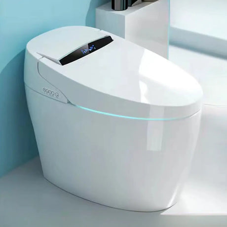 Smart Oval Antimicrobial Seat Elongated Ceramic Toilet Image - 1