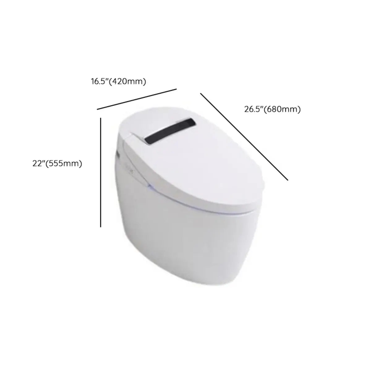 Smart Oval Antimicrobial Seat Elongated Ceramic Toilet 