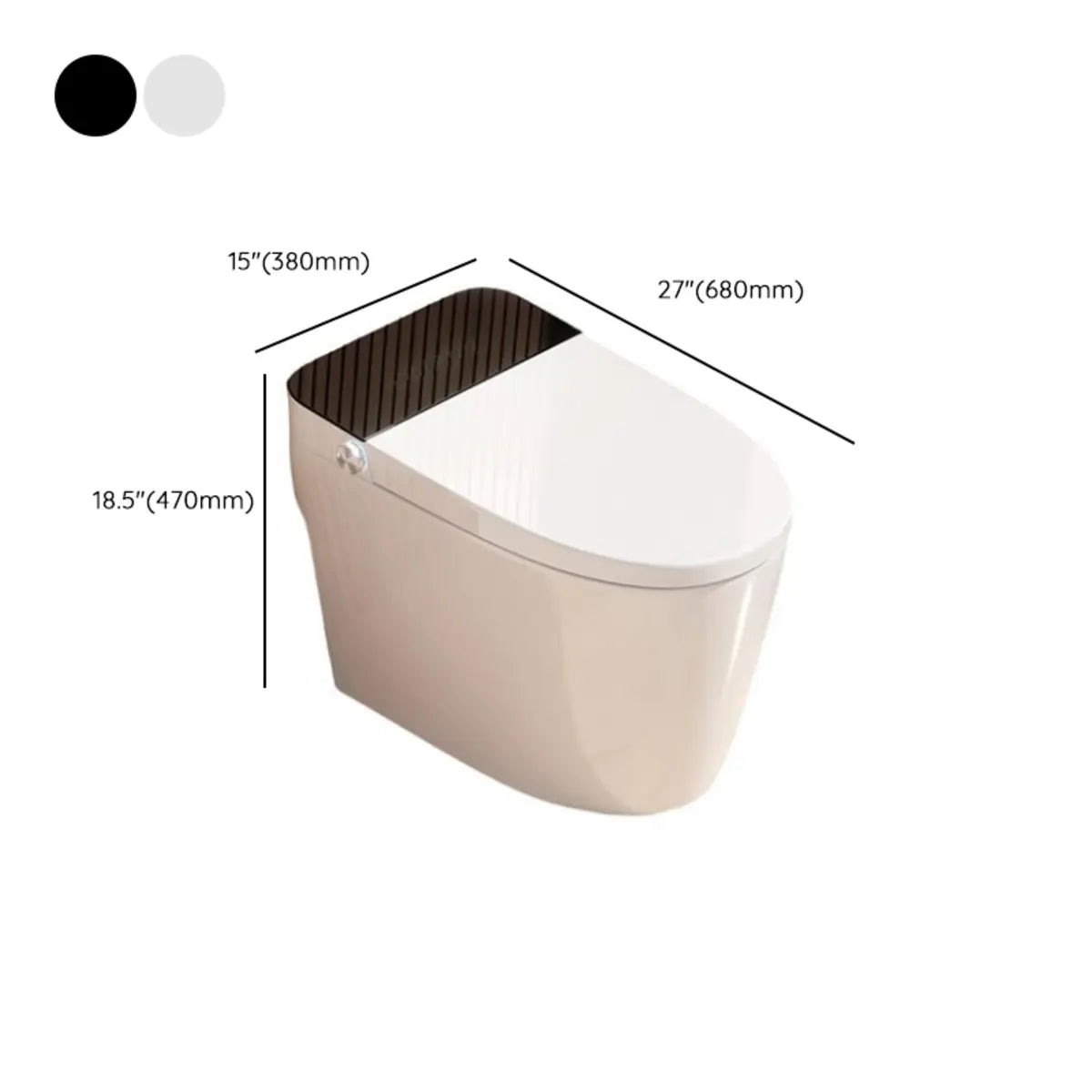 Smart Oval Concealed Tank White Siphon Jet Compact Toilet 