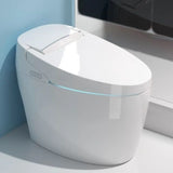 Smart Oval White Elongated Superswirl Toilet with LED Light Image - 2