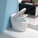 Smart Oval White Elongated Superswirl Toilet with LED Light Image - 3