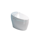 Smart Oval White Elongated Superswirl Toilet with LED Light Image - 6