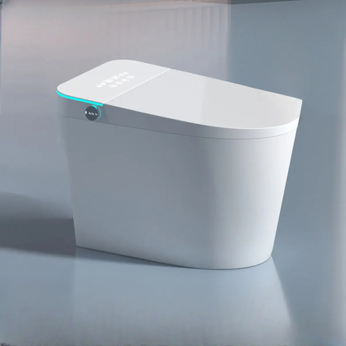 Smart White Oval Elongated Bidet Toilet with LED Light Image - 1