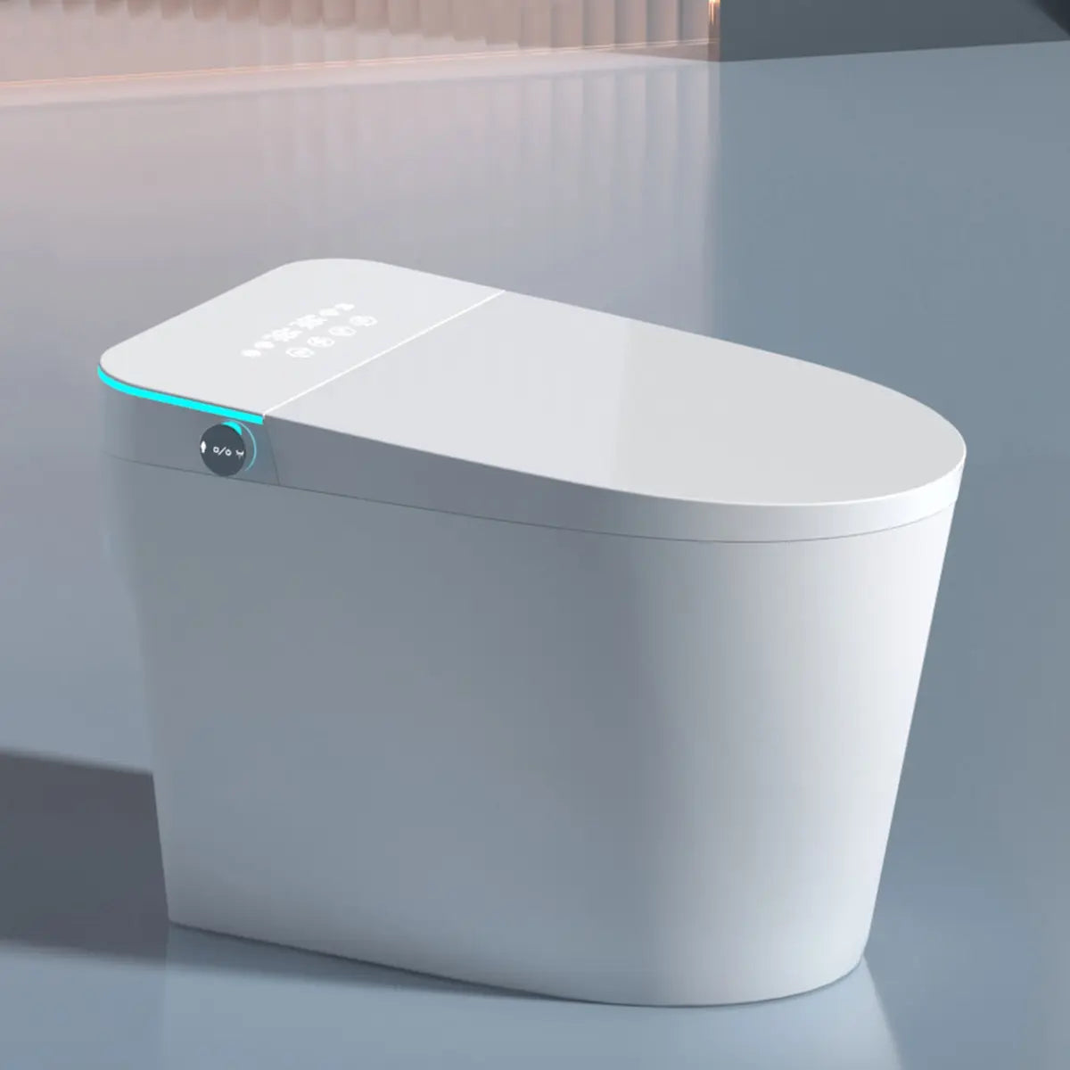 Smart White Oval Elongated Bidet Toilet with LED Light Image - 2