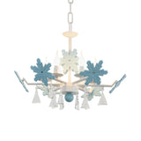 Snowflake Candle Crystal Metal Kids Room Grey Chandelier Image - 32