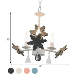 Snowflake Candle Crystal Metal Kids Room Grey Chandelier #size