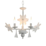 Snowflake Candle Crystal Metal Kids Room Grey Chandelier Image - 8