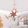 Snowflake Candle Crystal Metal Kids Room Grey Chandelier Image - 9