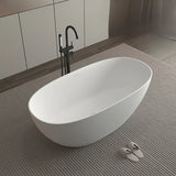 Soaking Oval Freestanding Acrylic Gloss White Bathtub Image - 1