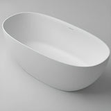 Soaking Oval Freestanding Acrylic Gloss White Bathtub Image - 11