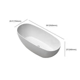 Soaking Oval Freestanding Acrylic Gloss White Bathtub #size