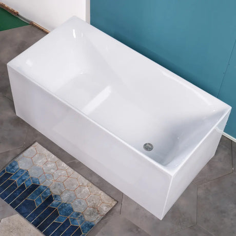 Soaking Rectangle Lucite White Medium Seat Bathtub Image - 1