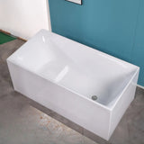 Soaking Rectangle Lucite White Medium Seat Bathtub Image - 2