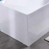 Soaking Rectangle Lucite White Medium Seat Bathtub Image - 4