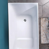 Soaking Rectangle Lucite White Medium Seat Bathtub Image - 6