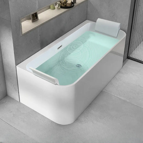 Soaking Rectangle PMMA White Freestanding Whirlpool Bathtub Image - 2