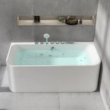 Soaking Rectangle PMMA White Freestanding Whirlpool Bathtub Image - 3