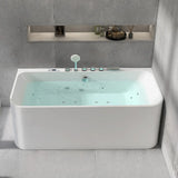 Soaking Rectangle PMMA White Freestanding Whirlpool Bathtub Image - 5