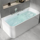 Soaking Rectangle PMMA White Freestanding Whirlpool Bathtub Image - 6