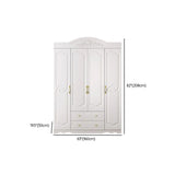 Soft Close Cabinet Door White Wood Large Hinged Wardrobe Image - 15