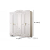 Soft Close Cabinet Door White Wood Large Hinged Wardrobe Image - 16