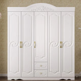 Soft Close Cabinet Door White Wood Large Hinged Wardrobe Image - 9