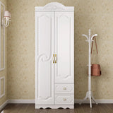 Soft Close Cabinet Door White Wood Large Hinged Wardrobe Image - 12