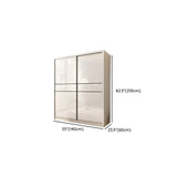 Soft Close Cabinet Door White Wood Large Sliding Armoire Image - 15