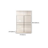 Soft Close Cabinet Door White Wood Large Sliding Armoire Image - 24