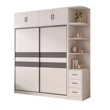 Soft Close Cabinet Door Wood White Large Sliding Wardrobe Image - 10